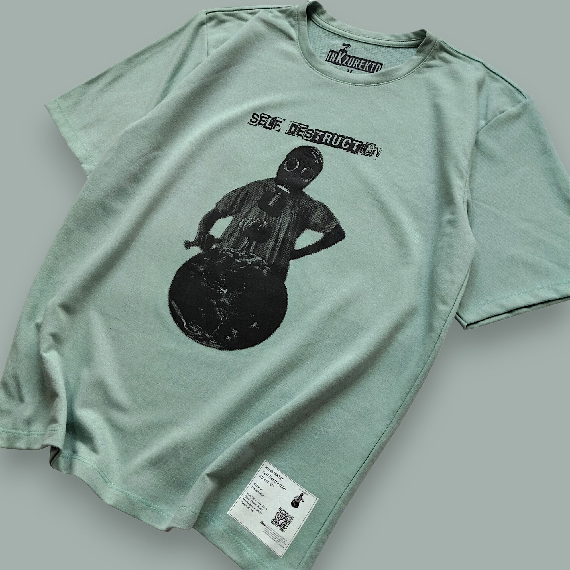 Camiseta Oversize Clásica Unisex- Self Destruction- Inkzurekto Merch